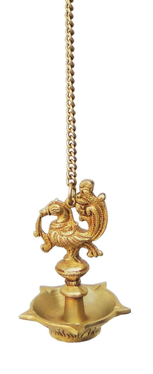 Brass Murga Deepak With Chain Statue 0.41Kg